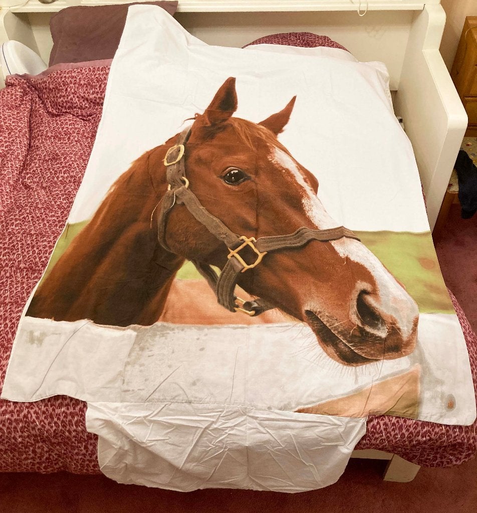 Dekbedovertrek Paard - 1 persoons, Dekbedovertrek, Ophalen of Verzenden, Zo goed als nieuw, Overige kleuren