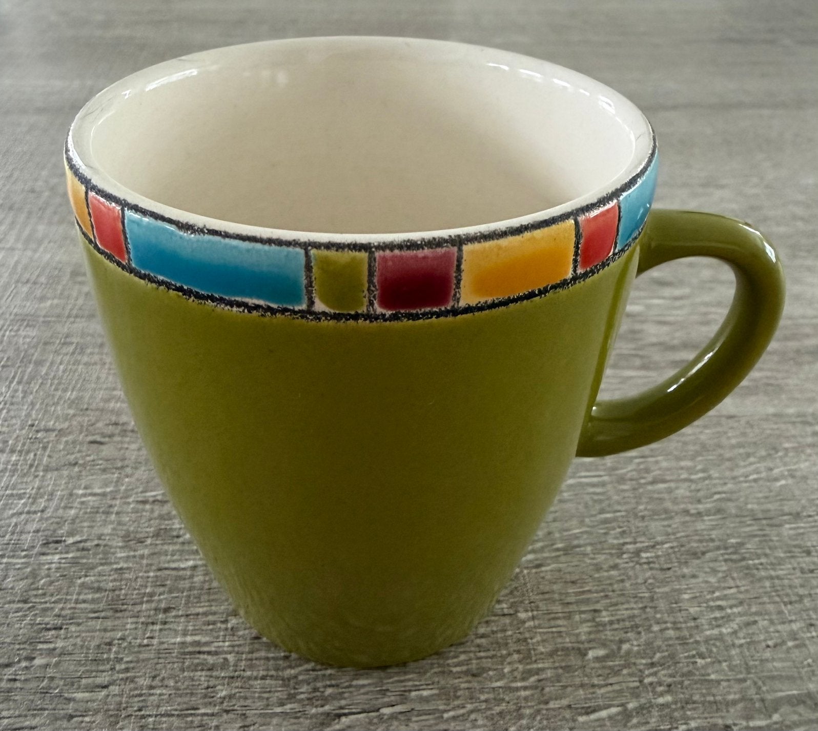 Mokje groen Artesa Fair Trade - handmade in Ecuador, Ophalen of Verzenden, Zo goed als nieuw, Overige stijlen, Kop(pen) en/of Schotel(s)