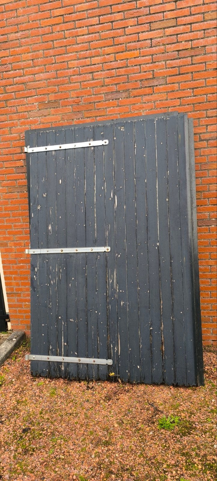 Garagedeuren (2 stuks) - 148x220, Ophalen, Gebruikt, Garagedeur, Hout