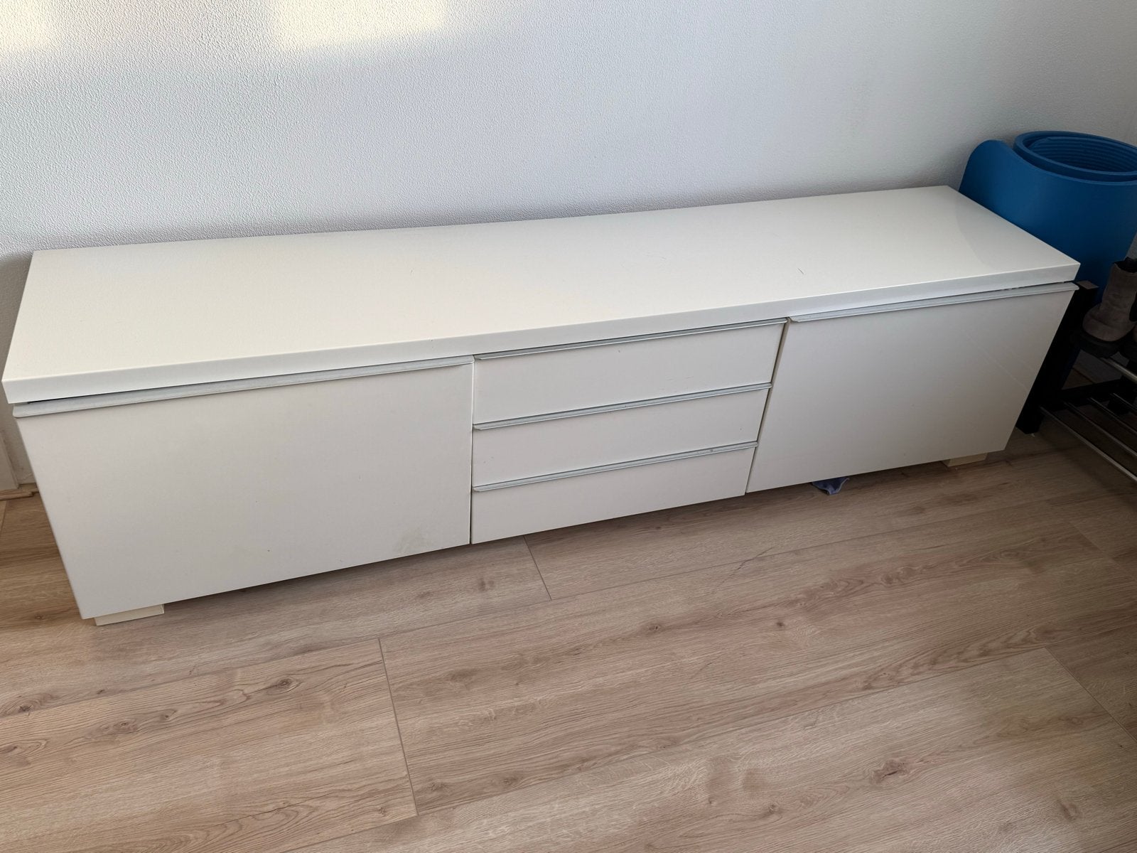 IKEA BESTÅ BURS TV-meubel / Dressoir Hoogglans Wit, Ophalen, Kunststof, Gebruikt, 200 cm of meer