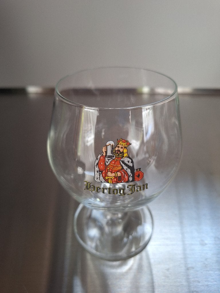 HERTOG JAN glas, Hertog Jan logo, Verzamelen, Ophalen of Verzenden, Zo goed als nieuw, Bierglas