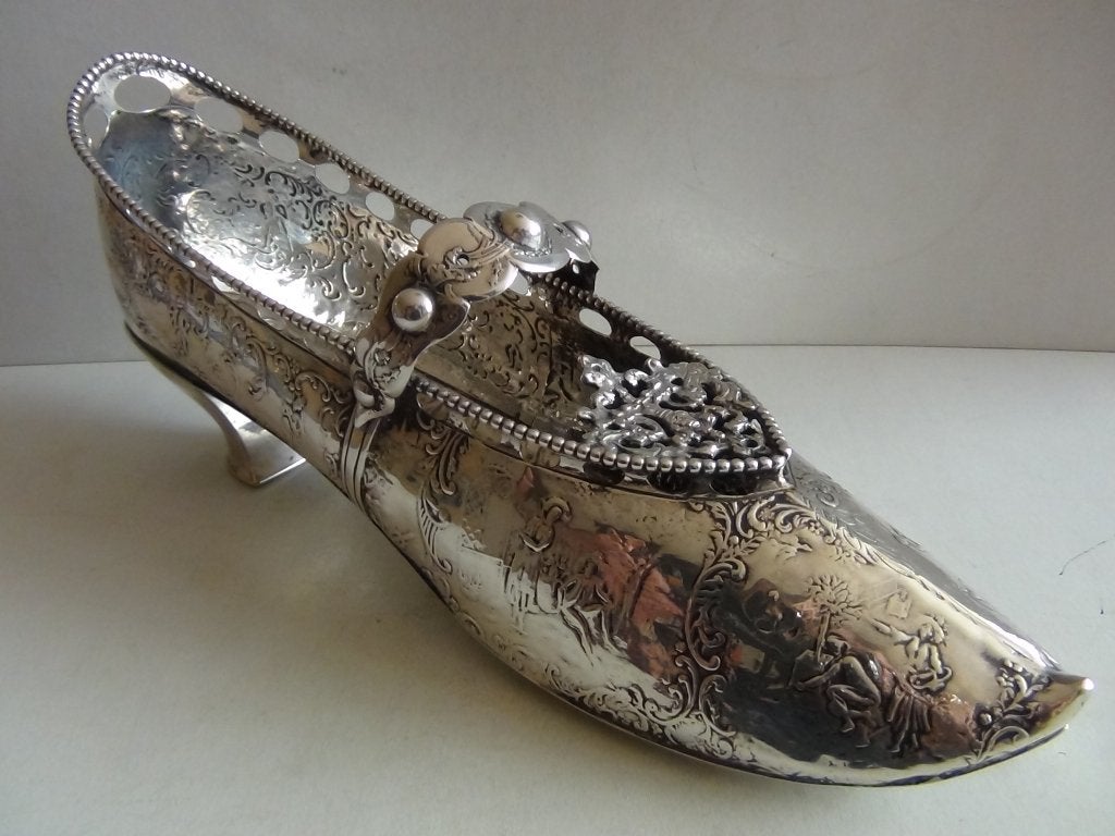 Antiek zilver L15 UNIEK ZELDZAAM oude schoen Holl. gekeurd, Antiek en Kunst, Verzenden, Zilver