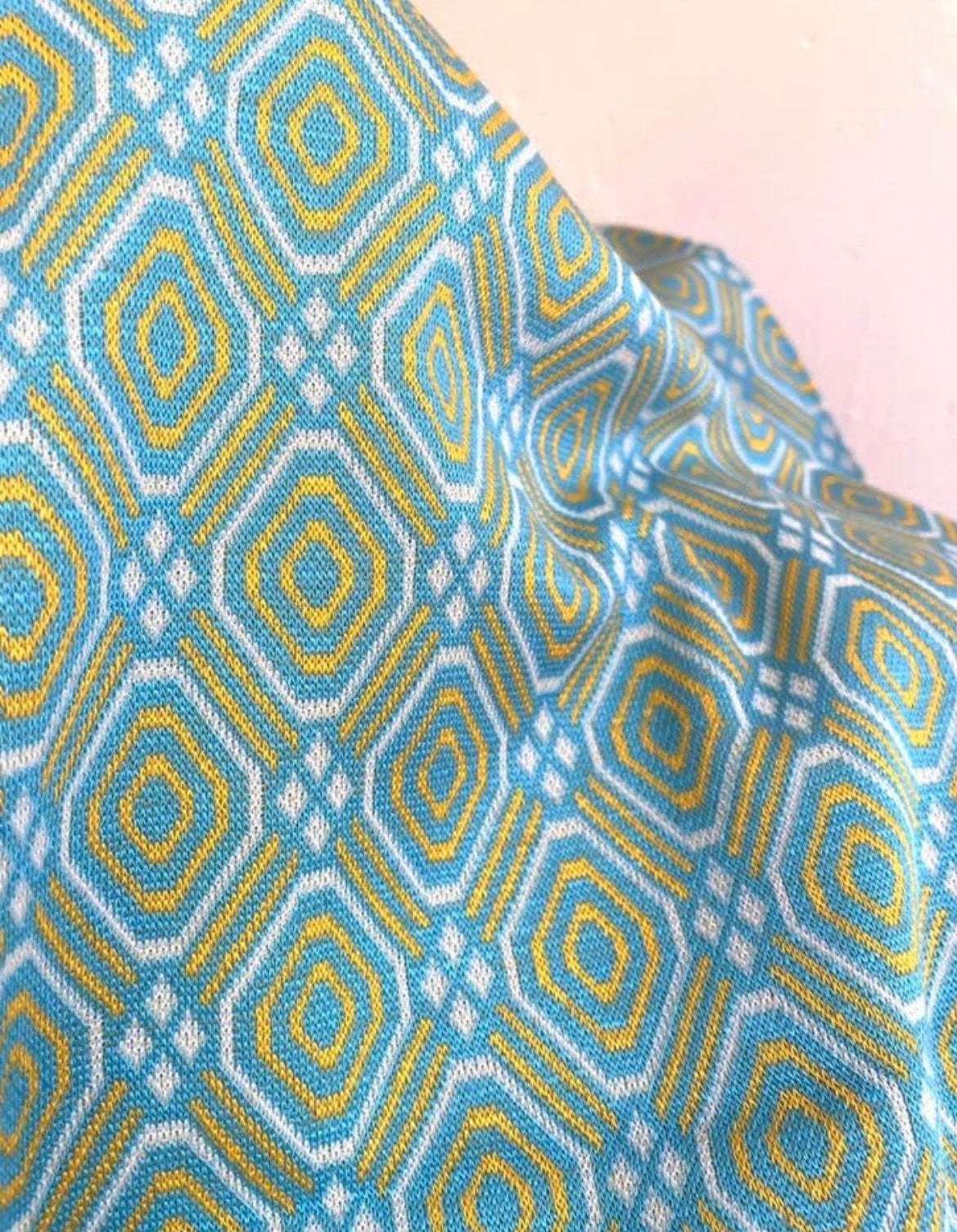 Vintage jaren 70/80 tricot stof, Kleding | Dames, Ophalen of Verzenden, Zo goed als nieuw, Blauw, Overige typen