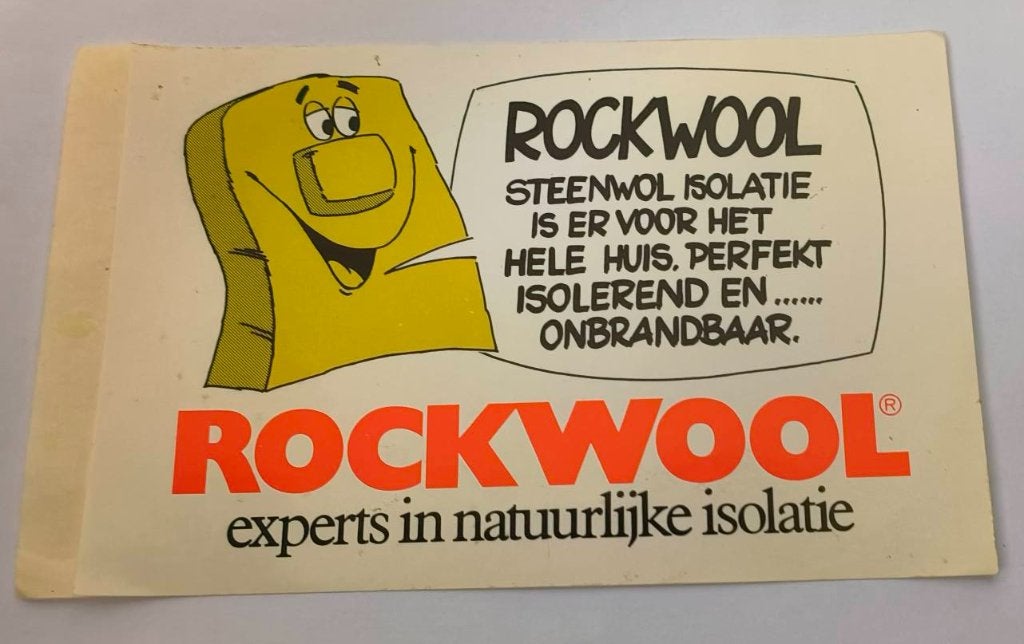 Sticker Rockwool experts in natuurlijke isolatie, Ophalen of Verzenden, Zo goed als nieuw, Merk