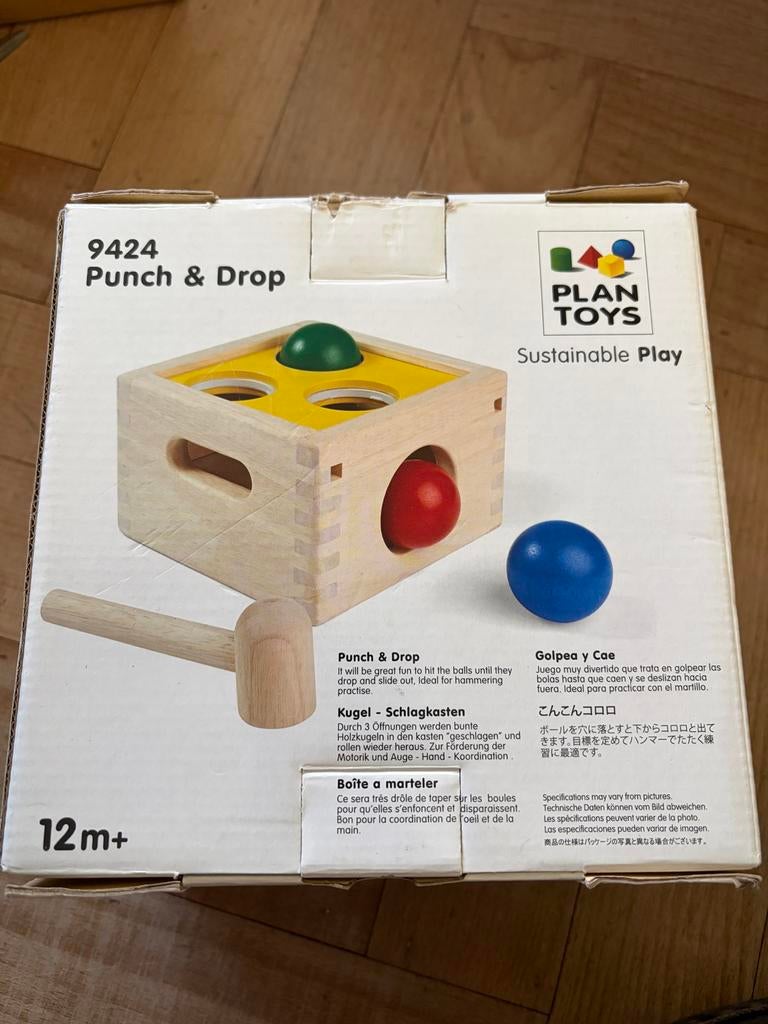 Plan Toys Punch & Drop Houten Speelgoed, Ophalen of Verzenden, Nieuw, Overige typen