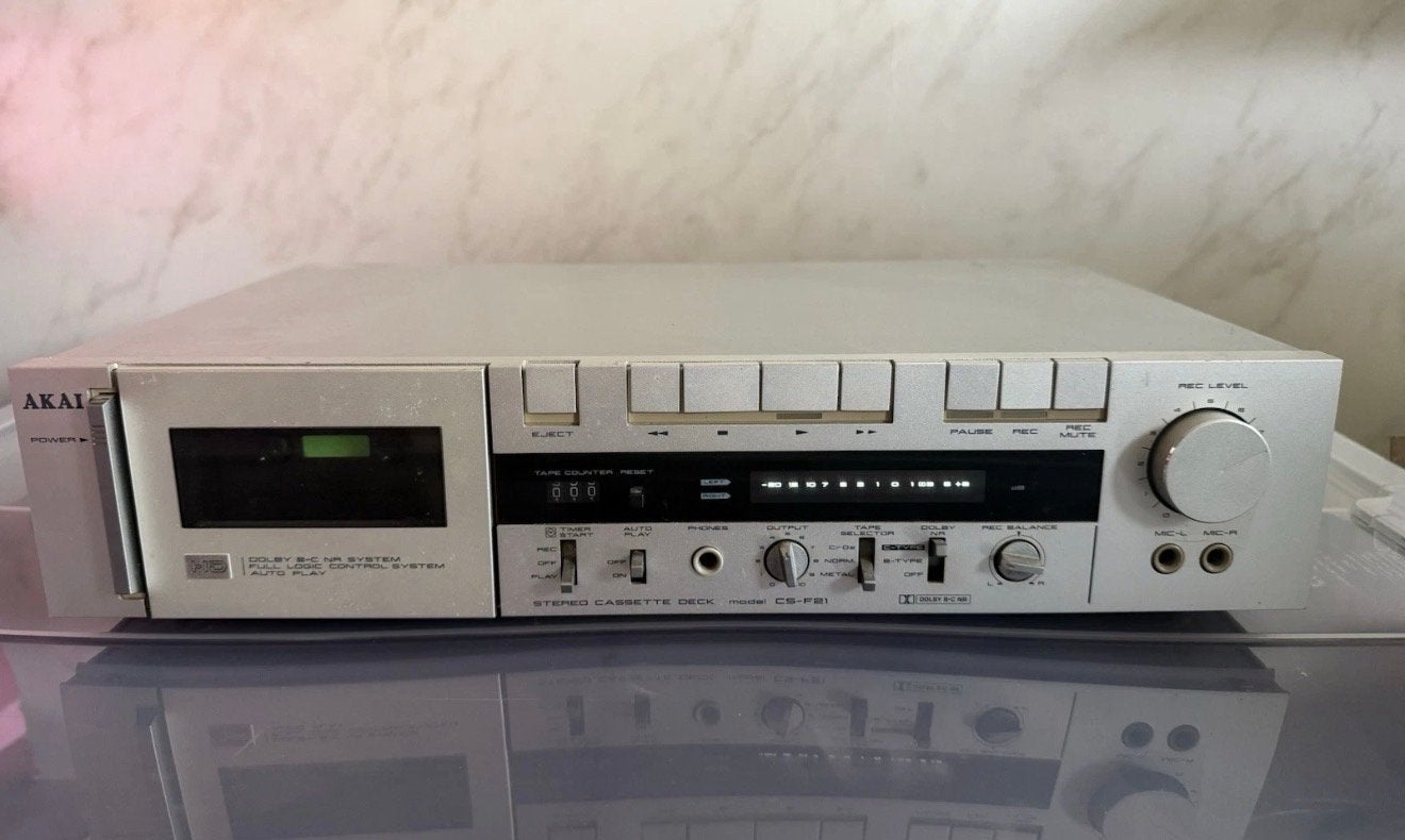 Akai CS-F21 Stereo Cassettedeck - Vintage Hifi, Ophalen of Verzenden, Enkel, Akai, Tiptoetsen