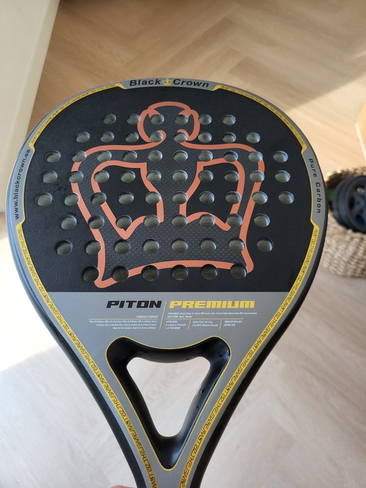 Black Crown Piton Premium Padel Racket met Tas, Sport en Fitness, Padel, Ophalen of Verzenden, Zo goed als nieuw