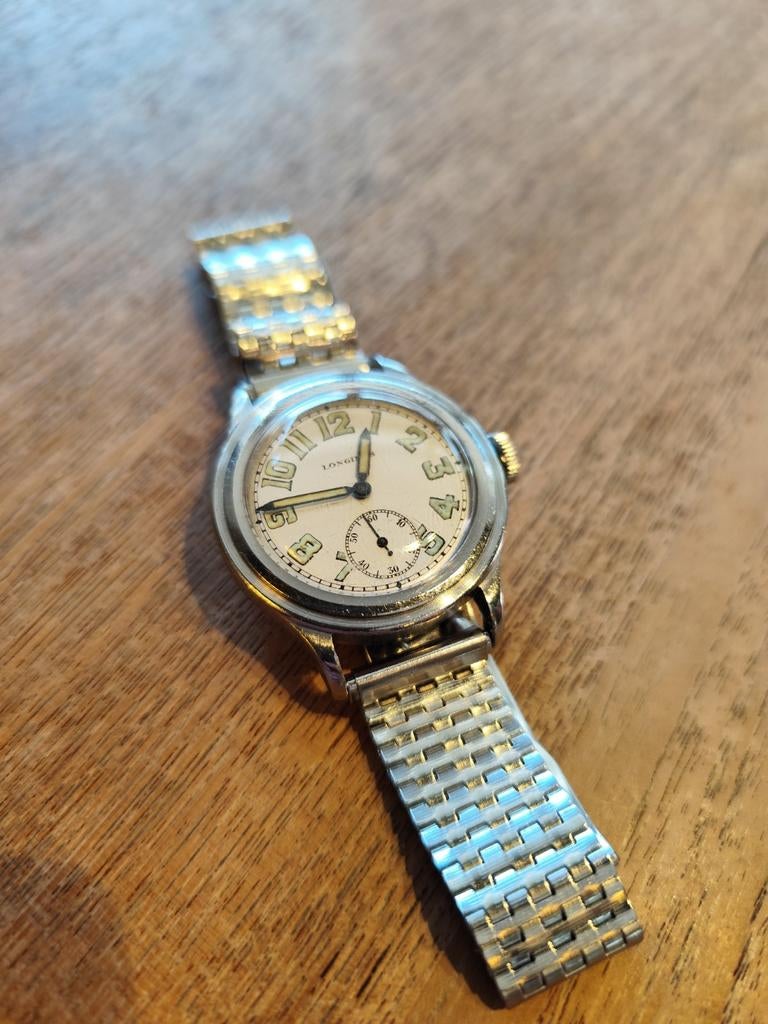 Longines Tree Tacche 35mm Military watch, Ophalen of Verzenden, Staal, Overige merken, 1960 of later