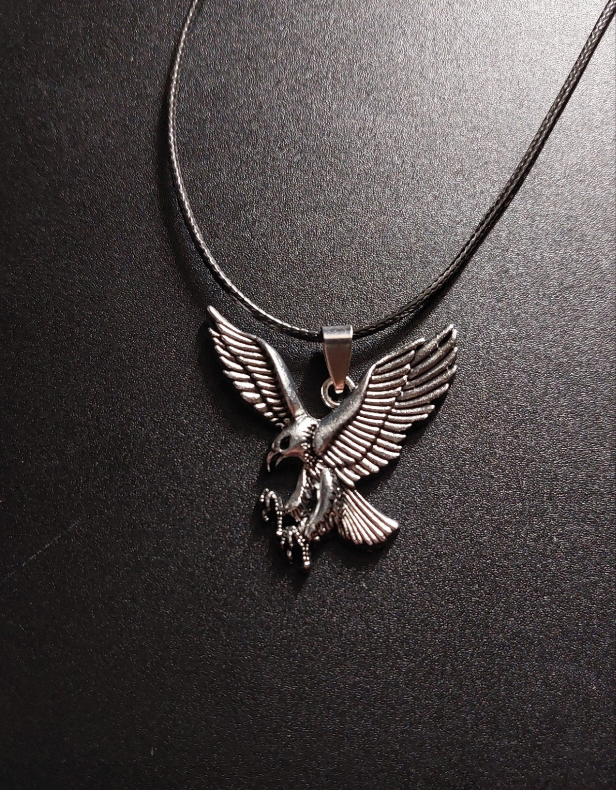 Ketting met adelaar hanger - 45 cm, Ophalen of Verzenden, Zo goed als nieuw, Zilver, Overige materialen