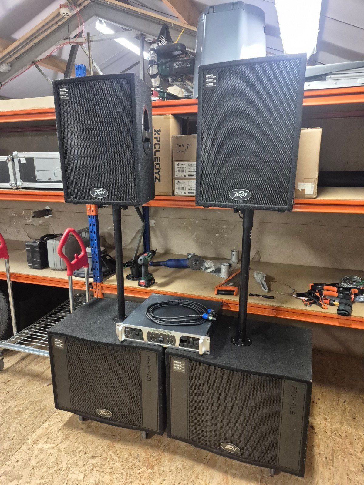 Peavey PRO-SUB en PRO-12 PA speakerset, Gebruikt, Ophalen, 150 watt of meer, Overige merken
