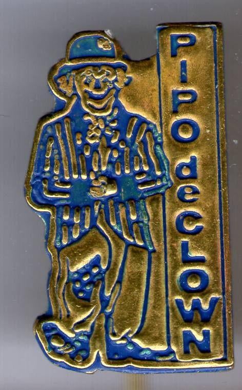 PIPO de Clown blauw op koper TV/stripfiguur speldje( S_167 ), Verzenden, Zo goed als nieuw, Figuurtje, Speldje of Pin