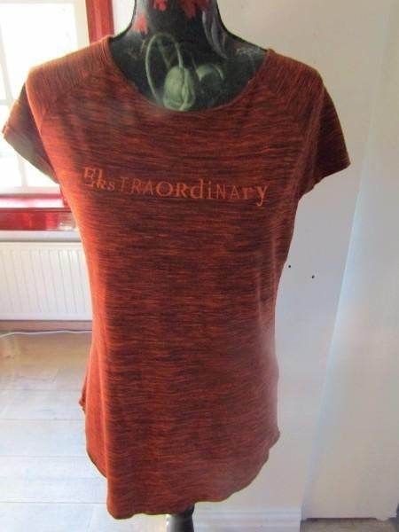 F796  NÜ mt S T-shirt roestbruin koper, Bruin, Zo goed als nieuw, Korte mouw, Maat 36 (S)