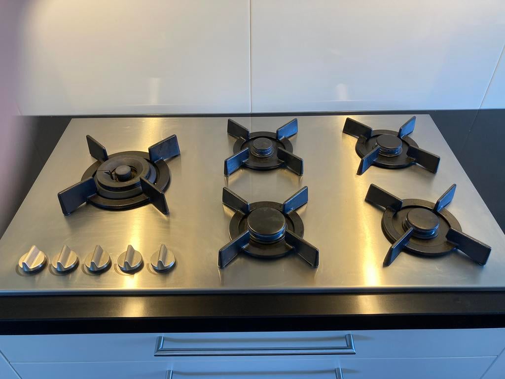 Atag RVS 5-pits gaskookplaat, inbouw., Ophalen, Gebruikt, Inbouw, Gas