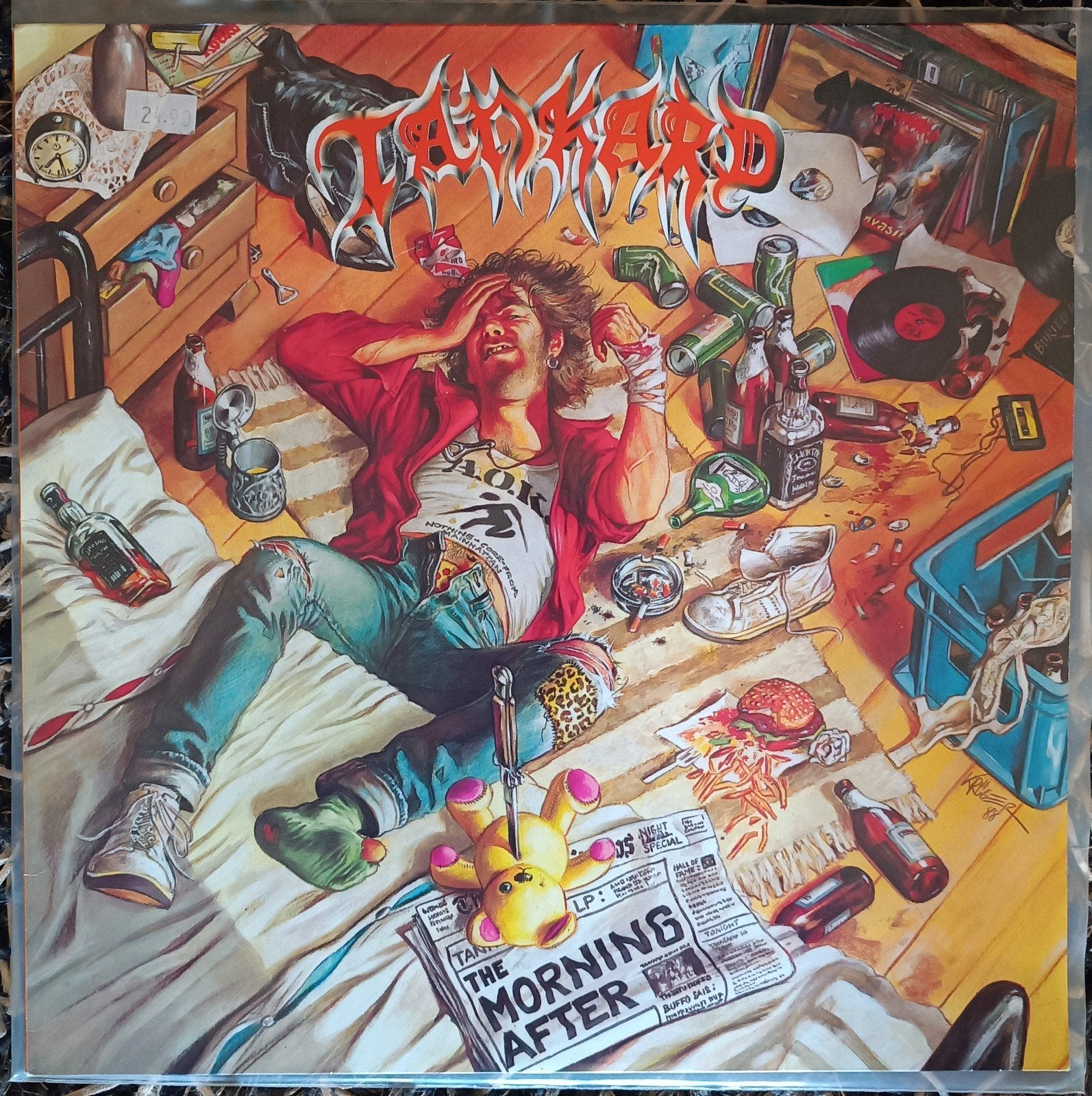 Tankard - The Morning After LP (1988) Thrash Metal Vinyl, Beschermende buitenhoes, LP, Gebruikt, Metal