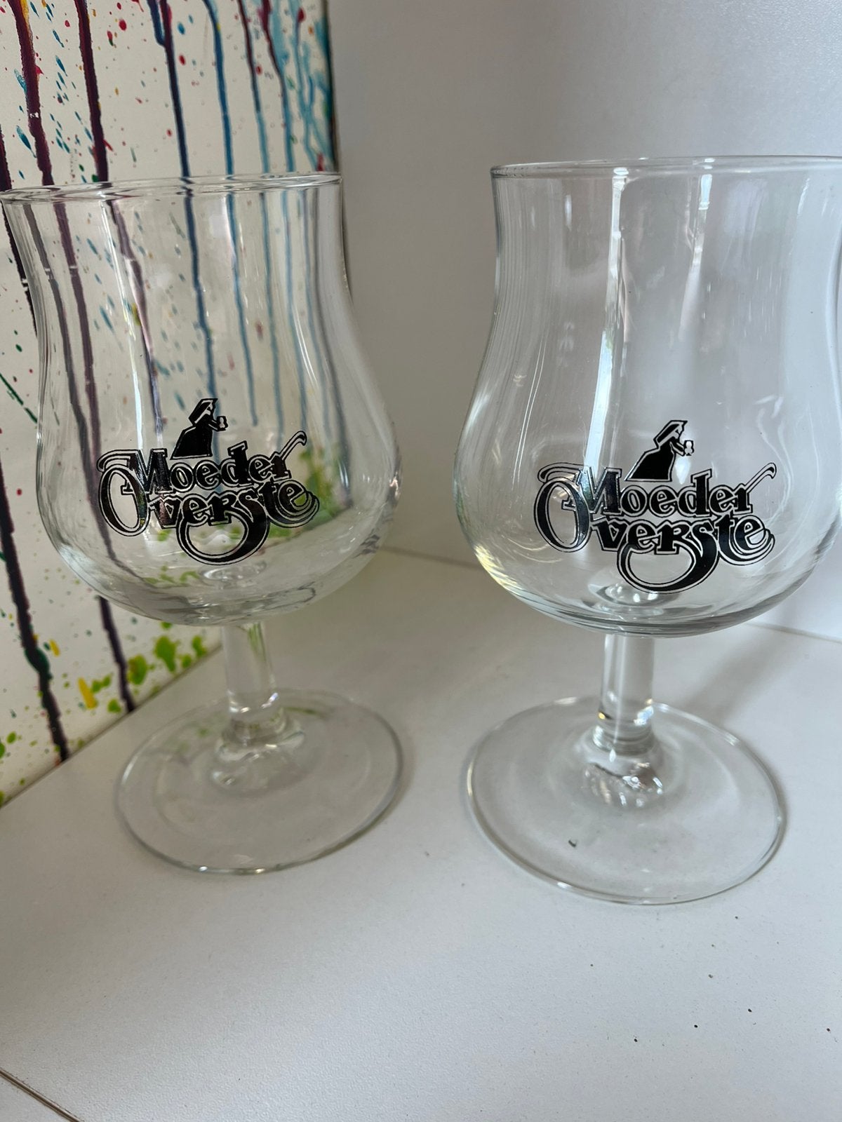 Moeder Overste bierglazen set van 2 glazen, Ophalen of Verzenden, Nieuw, Glas of Glazen, Overige merken