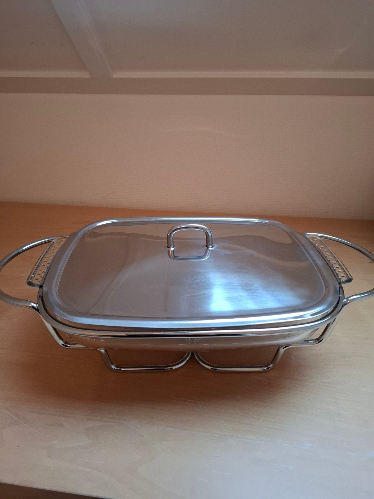 rechaud met pyrex schaal, Ophalen, Overige stijlen, Glas, Schaal of Schalen