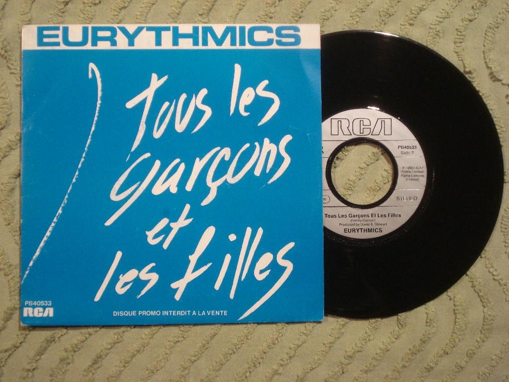Eurythmics 7" Vinyl Single: ‘Tous les garçons et les filles’, Gebruikt, 7 inch, Single, Ophalen of Verzenden