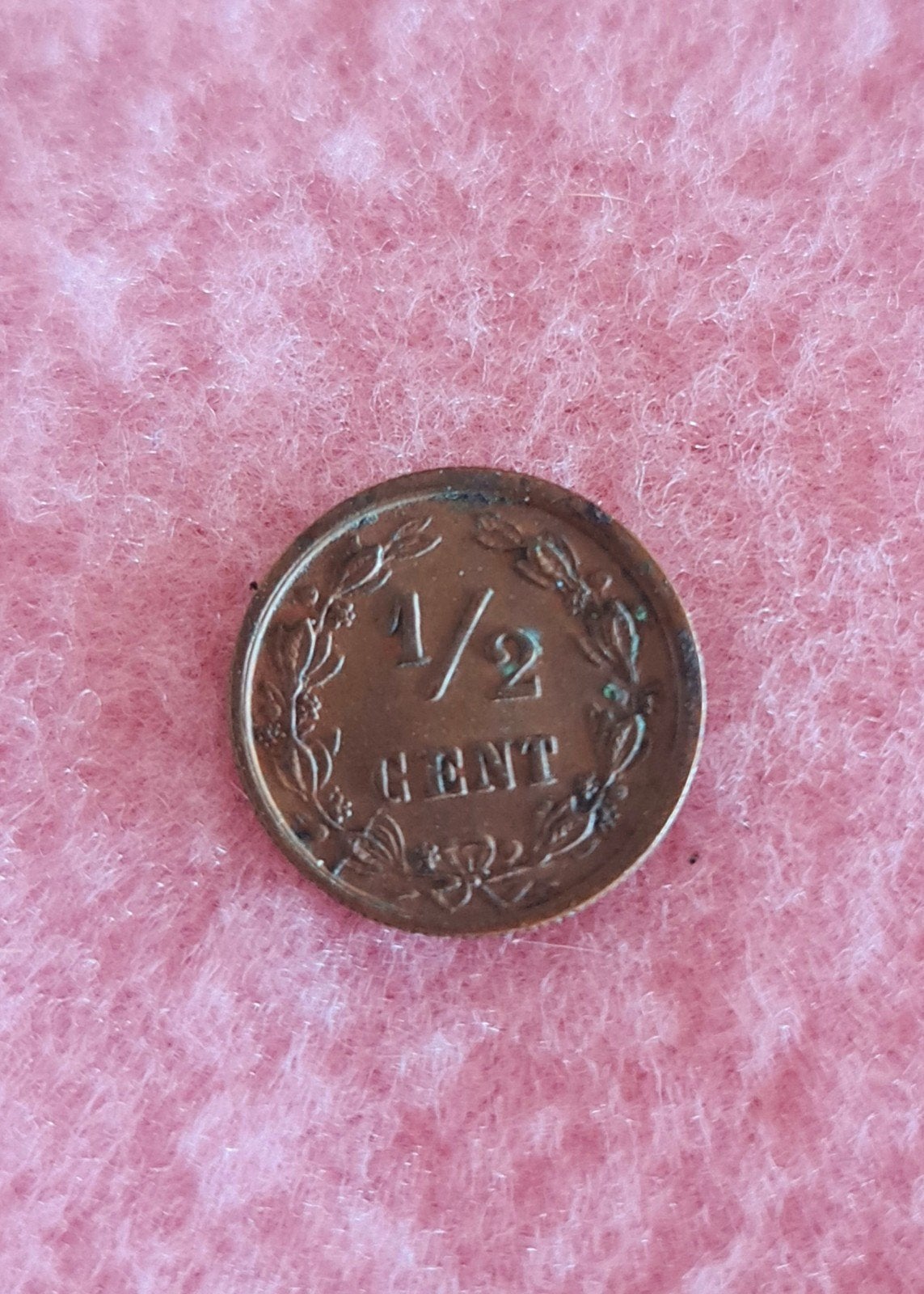 Bronzen ½ cent munt uit 1901, Ophalen of Verzenden, Koning Willem III, Overige waardes, Losse munt