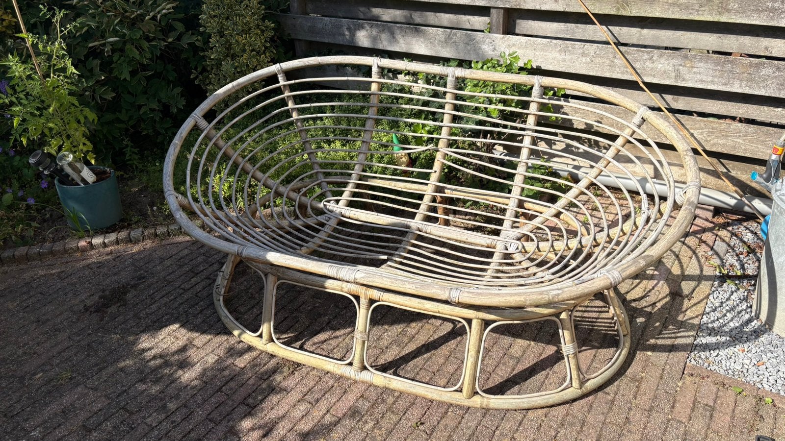 Rotan lounge bankje, Ophalen, Gebruikt, Rotan