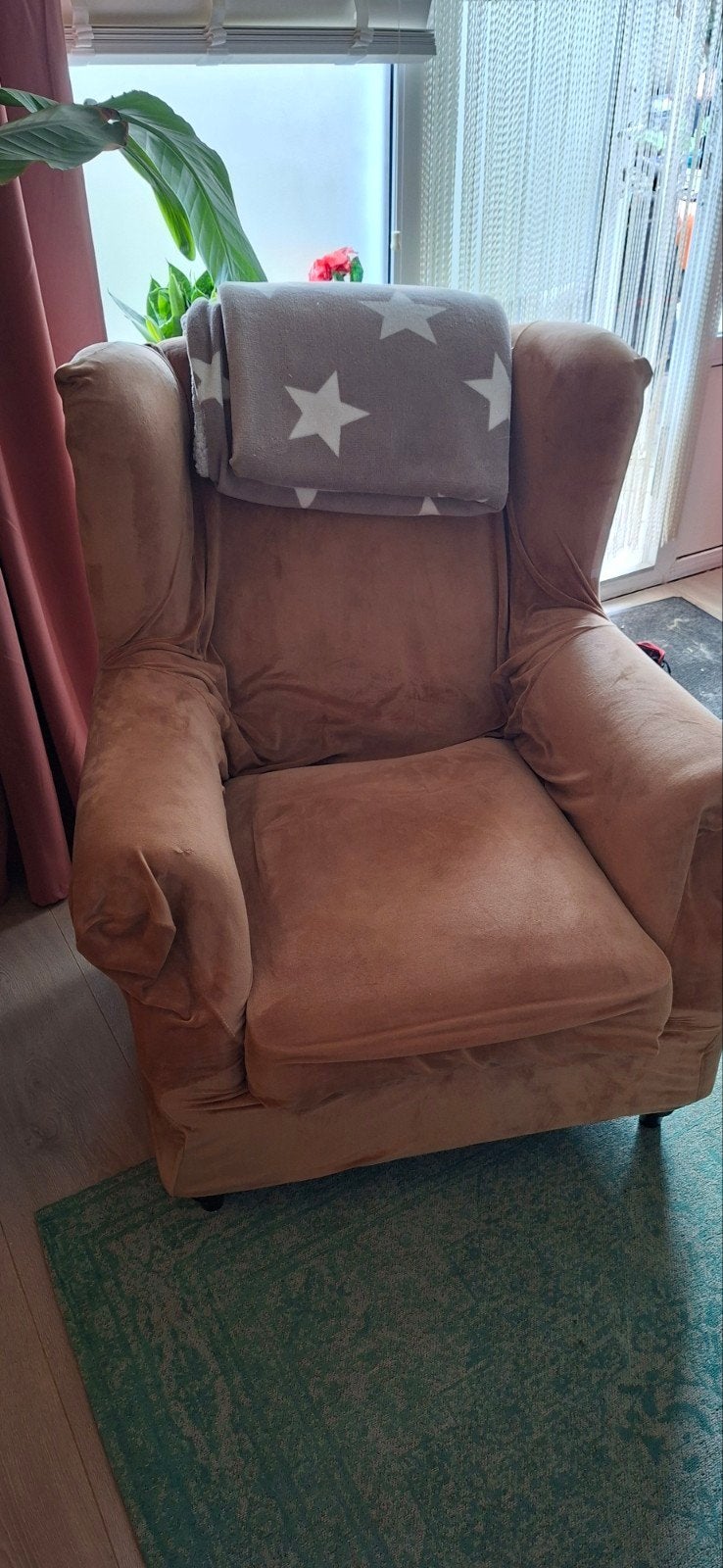 Comfortabele fauteuil met stoffen bekleding, Ophalen, Gebruikt, 75 tot 100 cm, Klassiek, comfortabel