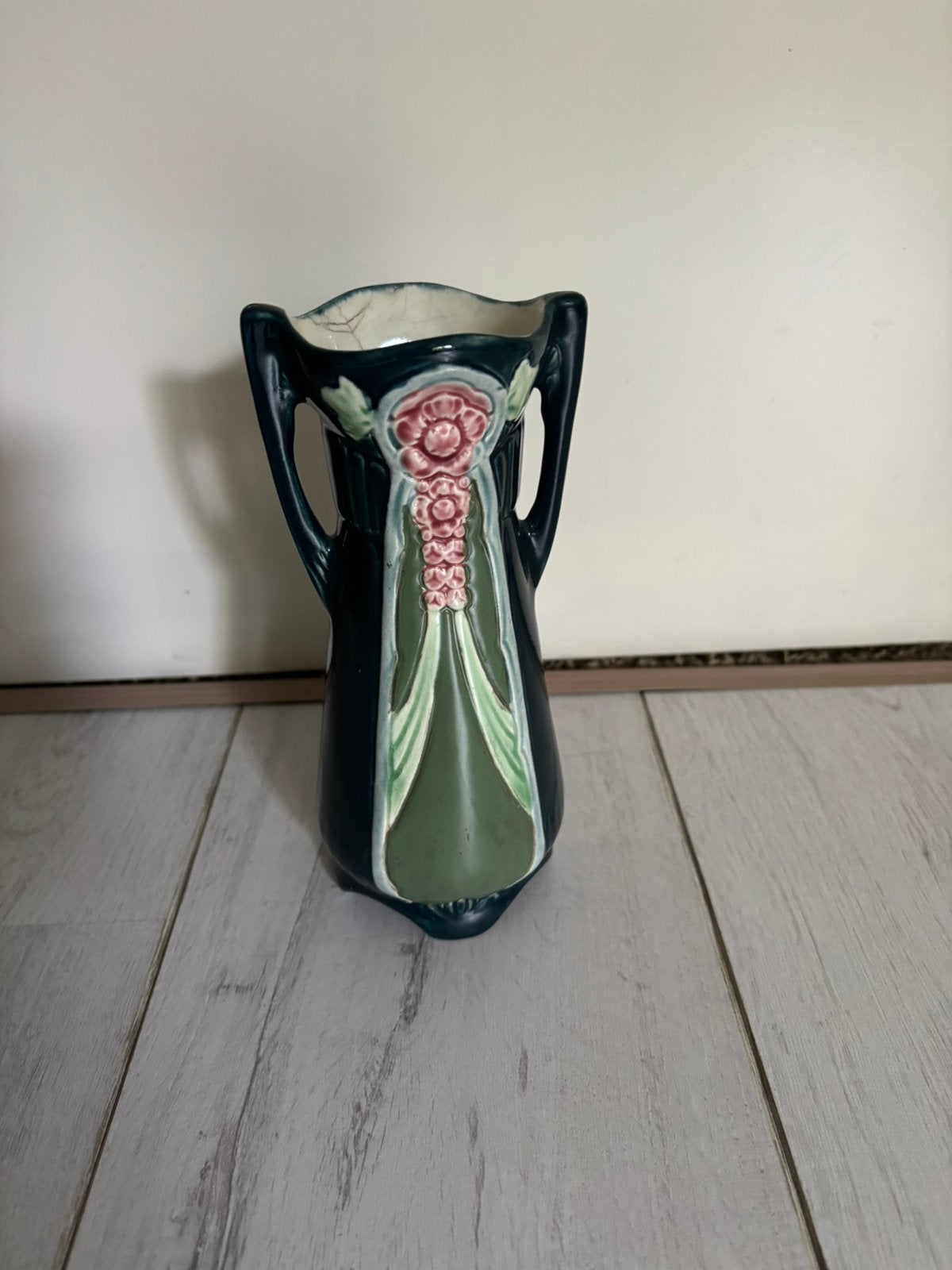 Art Nouveau / Jugendstil Majolica Vaas – Bohemen ca. 1900, Ophalen of Verzenden