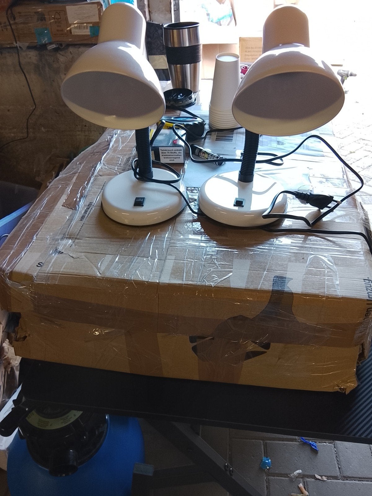 Nieuwe bureaulampjes / nachtkastlampjes (set van 2), Bureaulamp, Witte, ., Nieuw