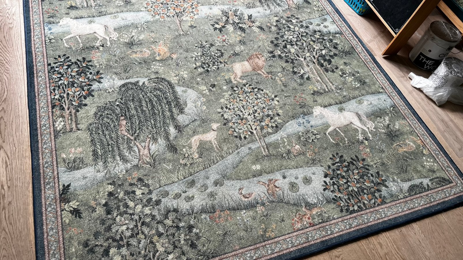 Ruggable vloerkleed Owl & Willow Green Rug by Morris & Co., Ophalen, Zo goed als nieuw, Rechthoekig, 200 cm of meer