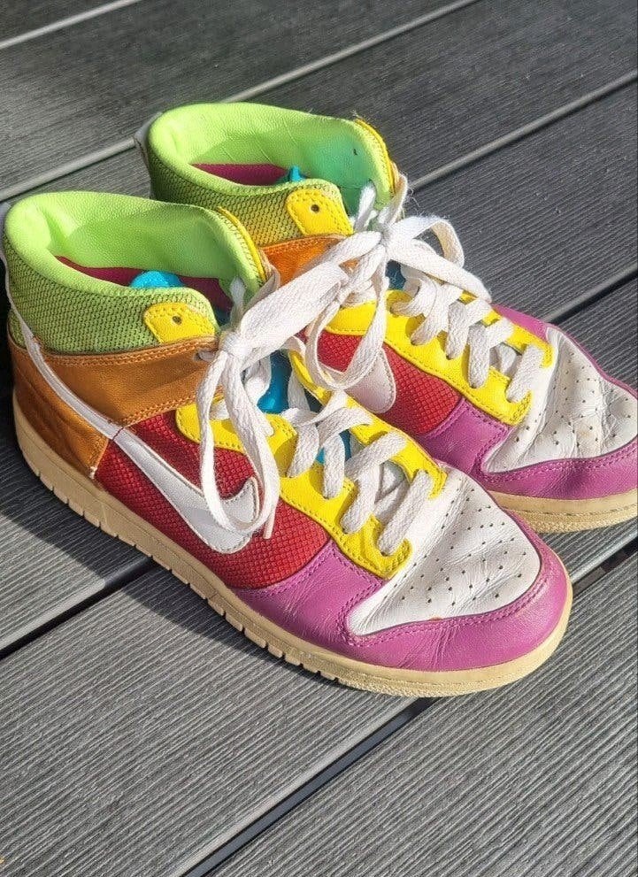 Kleurrijke Nike Dunk High Sneakers - Maat 38, Kleding | Dames, Ophalen, Overige kleuren, Nike, Sneakers of Gympen