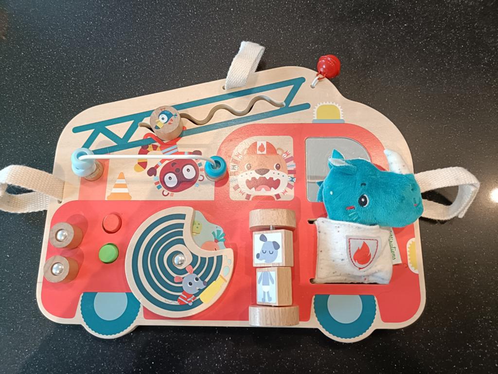 Lilliputiens Houten Activiteitenbord Brandweerauto, Ophalen of Verzenden, Zo goed als nieuw, Overige typen