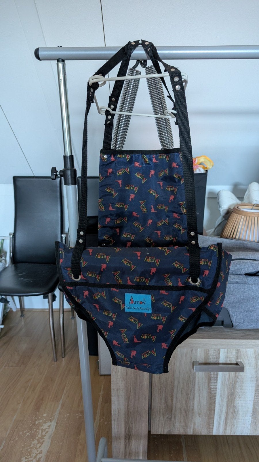 Amby Baby Hangstoel / Hangwiegje met veren, Ophalen of Verzenden, Gebruikt