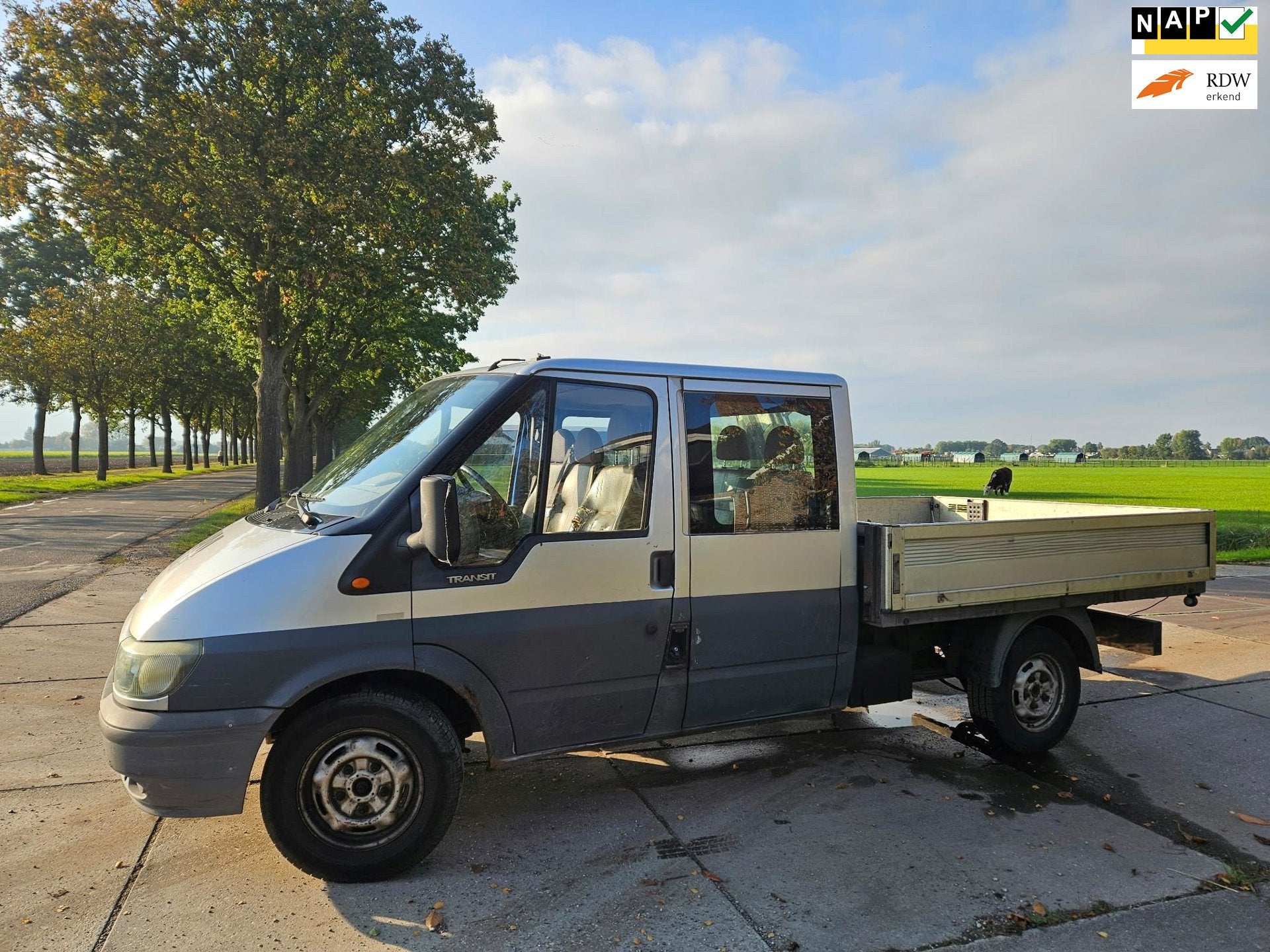 Ford Transit 300M 2.4TDdi DC/ pick-up/ hydrolische kraantje, Achterwielaandrijving, Gebruikt, 4 cilinders, 2500 kg