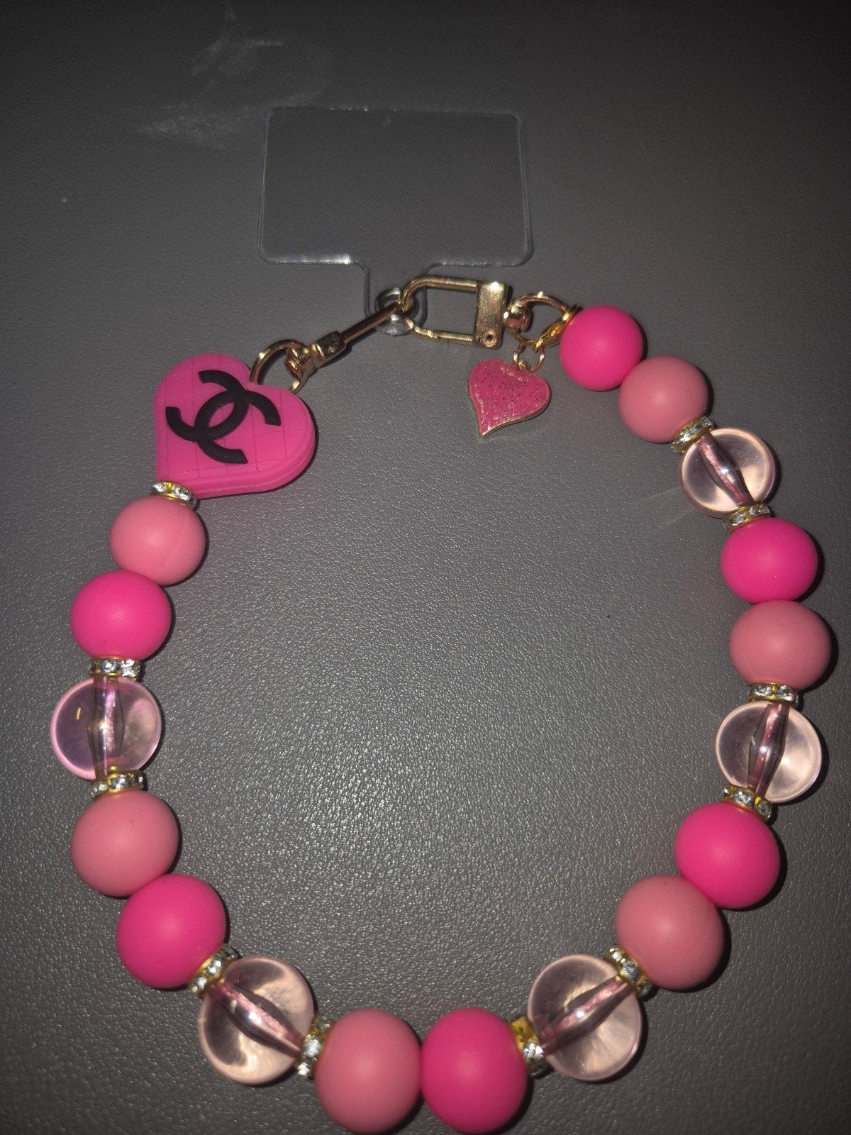 Roze telefoon of tassenhanger met merk kraal, Ophalen of Verzenden, Nieuw