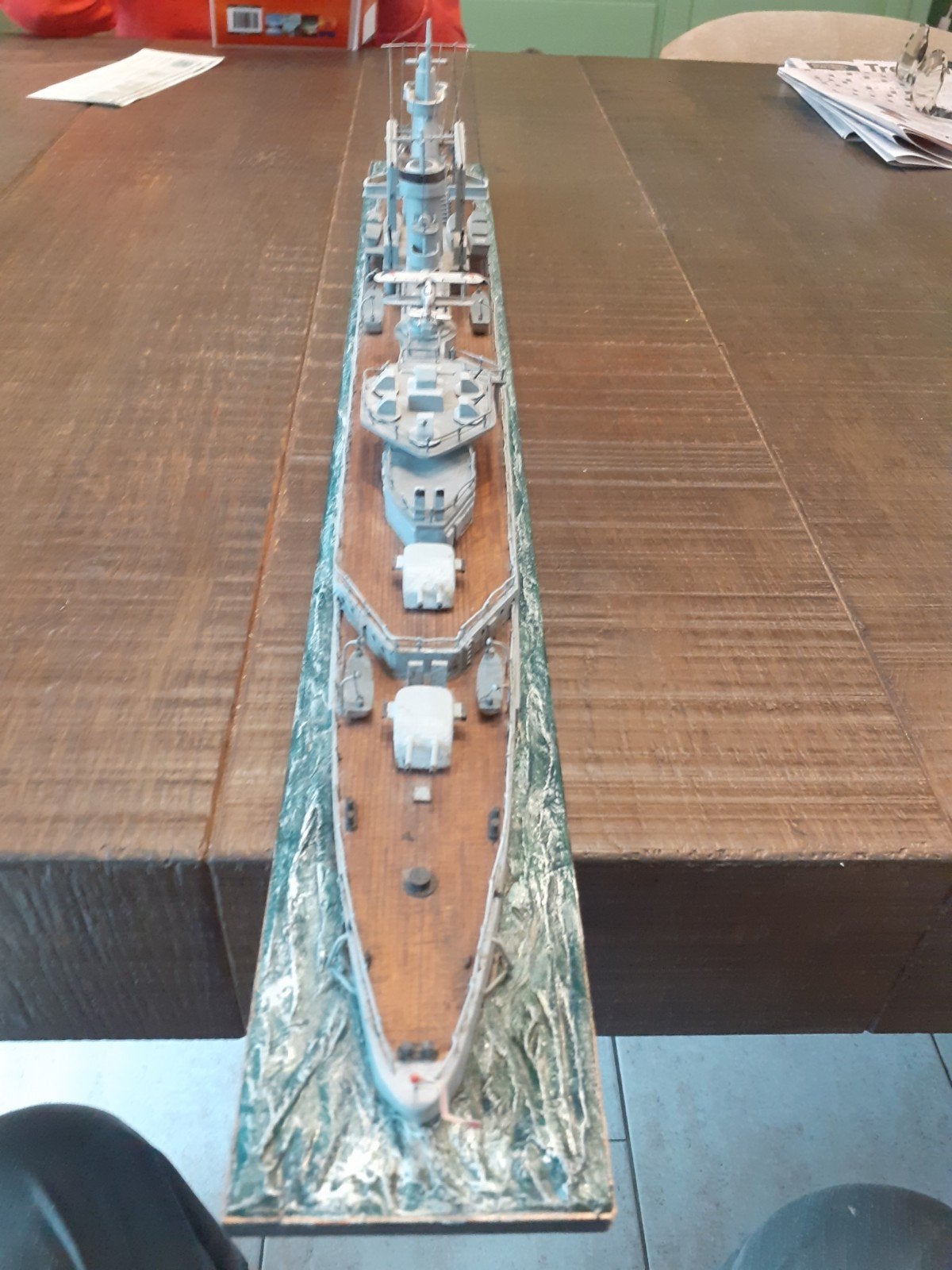 Houten model van Nederlandse Kruiser Hr.Ms. De Ruyter, Ophalen of Verzenden