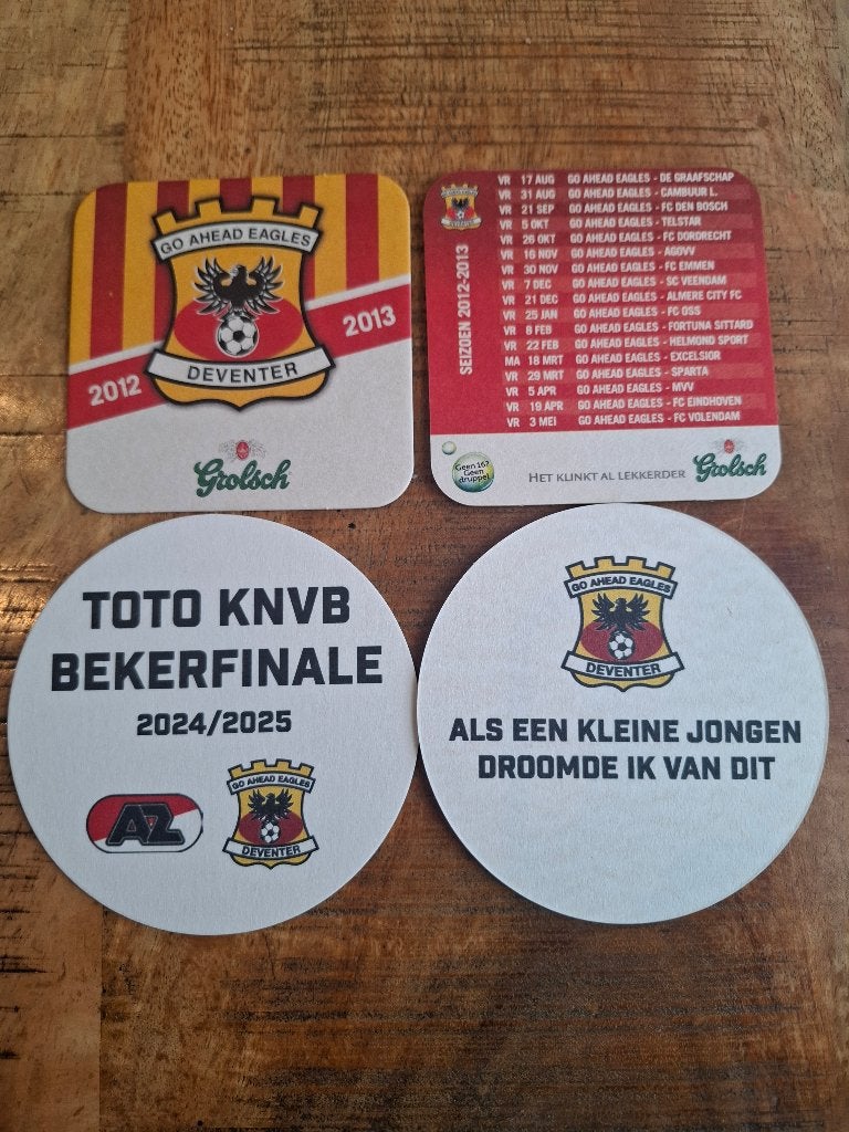 Bierviltjes Go Ahead Eagles ( 2 verschillende), Verzamelen, Ophalen of Verzenden, Nieuw