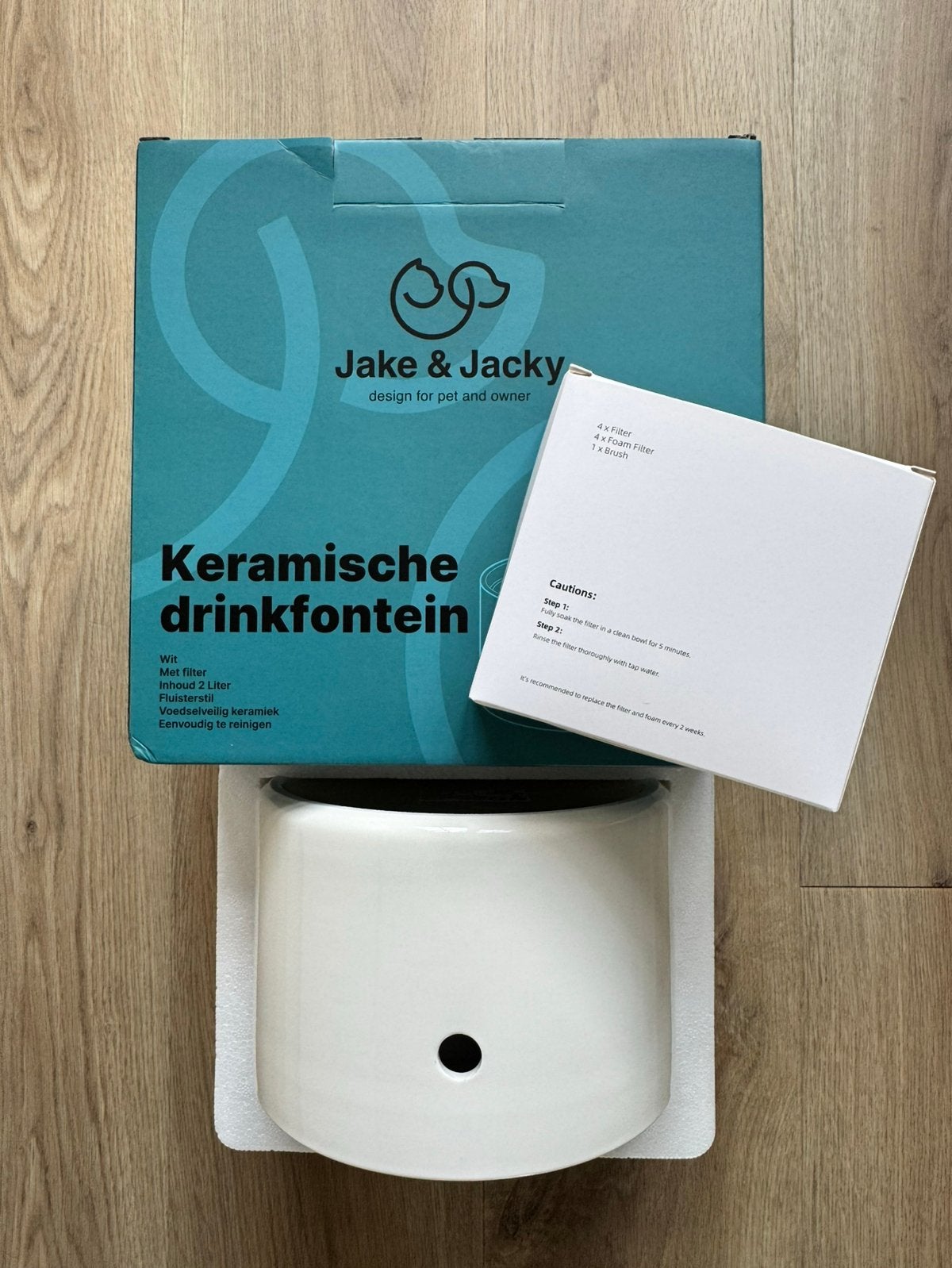 Jake and Jacky keramische drinkfontein, Dieren en Toebehoren, Ophalen of Verzenden, Nieuw