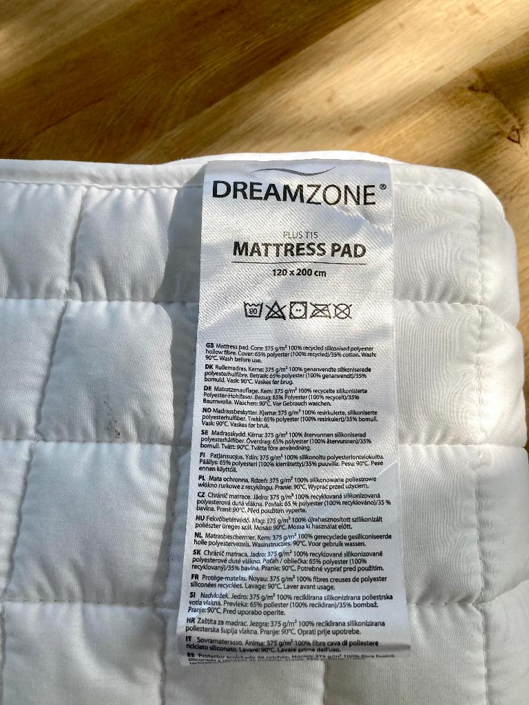 Matrasbeschermer, 120x200. Ongebruikt. Dreamzone, Jysk., Eenpersoons, Wit, Overige typen, Nieuw