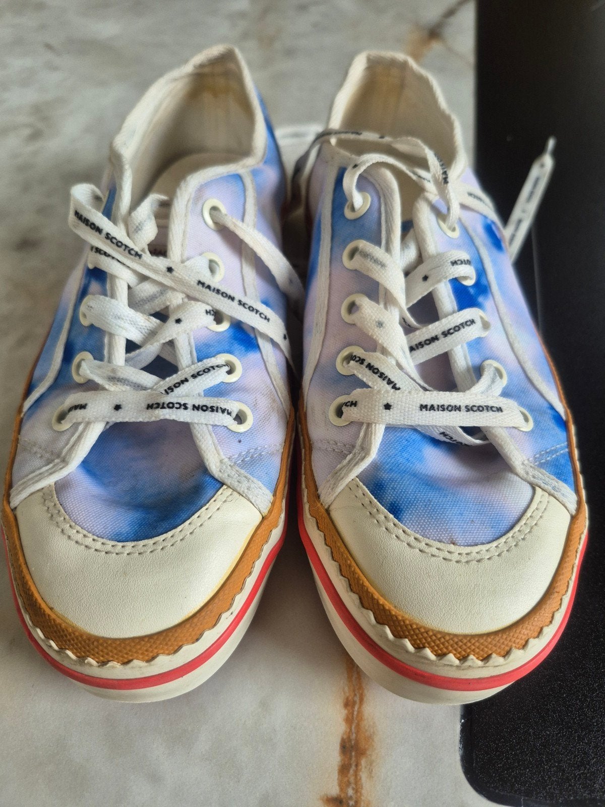 Maison Scotch sneakers - Blauw/Wit mt 36 Tie-Dye, Blauw, Sneakers of Gympen, Gedragen, Maison Scotch