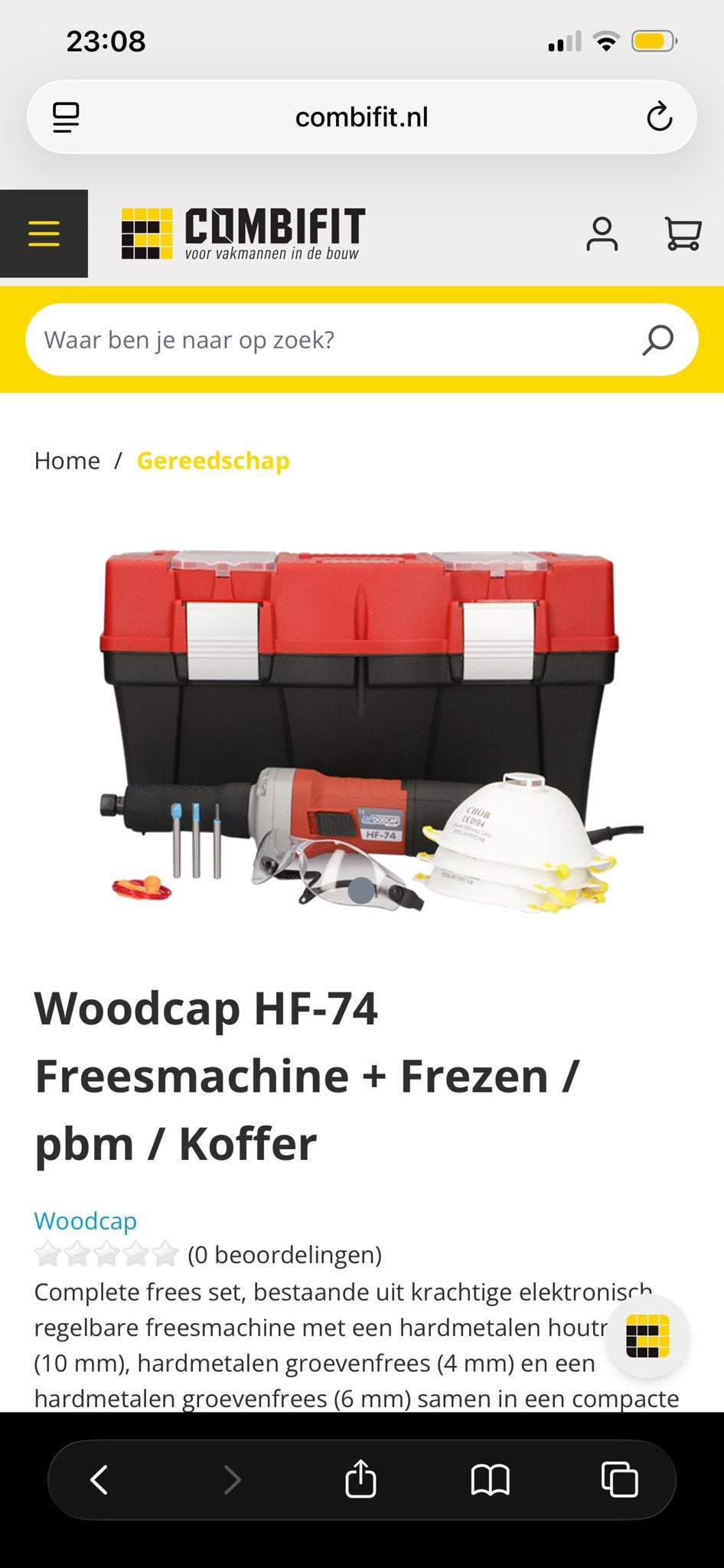 Woodcap HF-74 Freesmachine + Frezen / pbm / Koffer, Ophalen, Nieuw, Bovenfrees