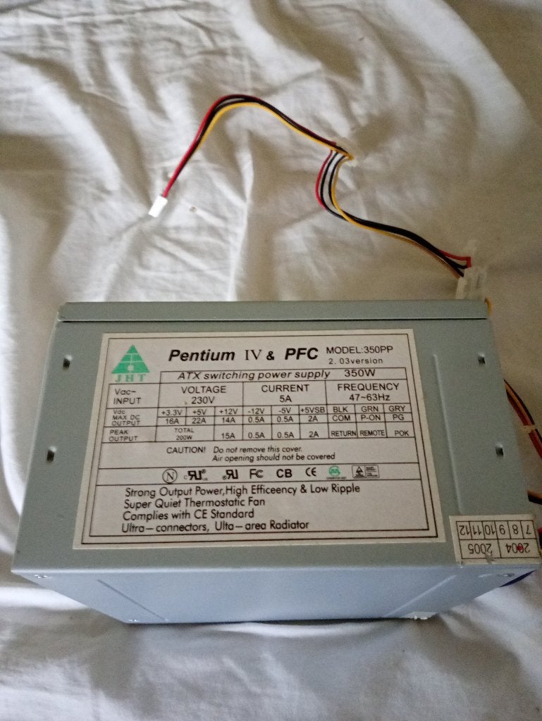 350W ATX Voeding Pentium IV, Computers en Software, Ophalen of Verzenden, Zo goed als nieuw