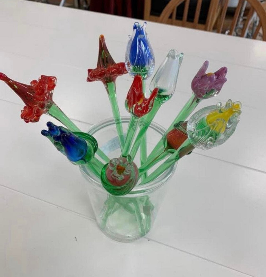 Bloemen tulpen Murano Beránek-glas Tsjechisch glaskunstmerk., Antiek en Kunst, Verzenden