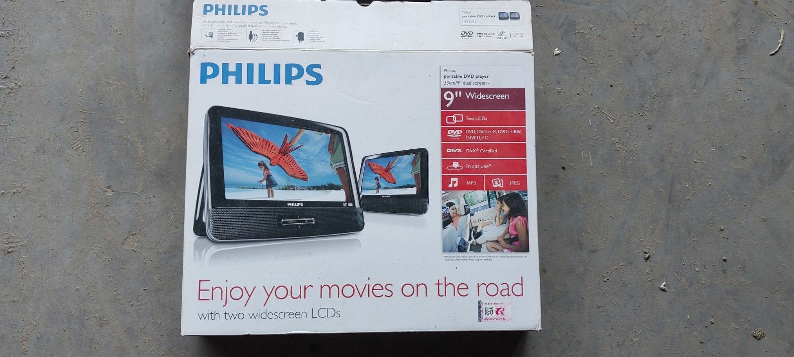 Philips Draagbare DVD-speler met twee schermen, Audio, Tv en Foto, Dvd-spelers, Dvd-speler, Philips, Gebruikt, Draagbaar
