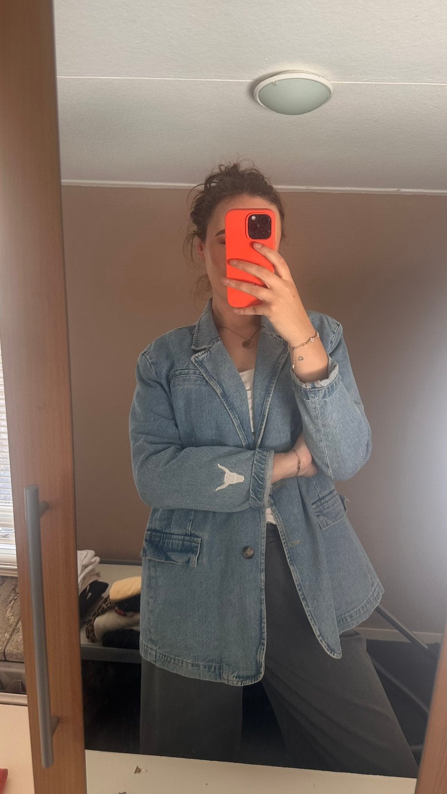 Alix the label blazer spijkerstof, Verzenden, Zo goed als nieuw, Maat 42/44 (L), Blauw