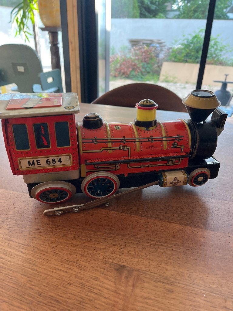 Vintage blikken speelgoedtrein ME 684 - locomotief, Ophalen