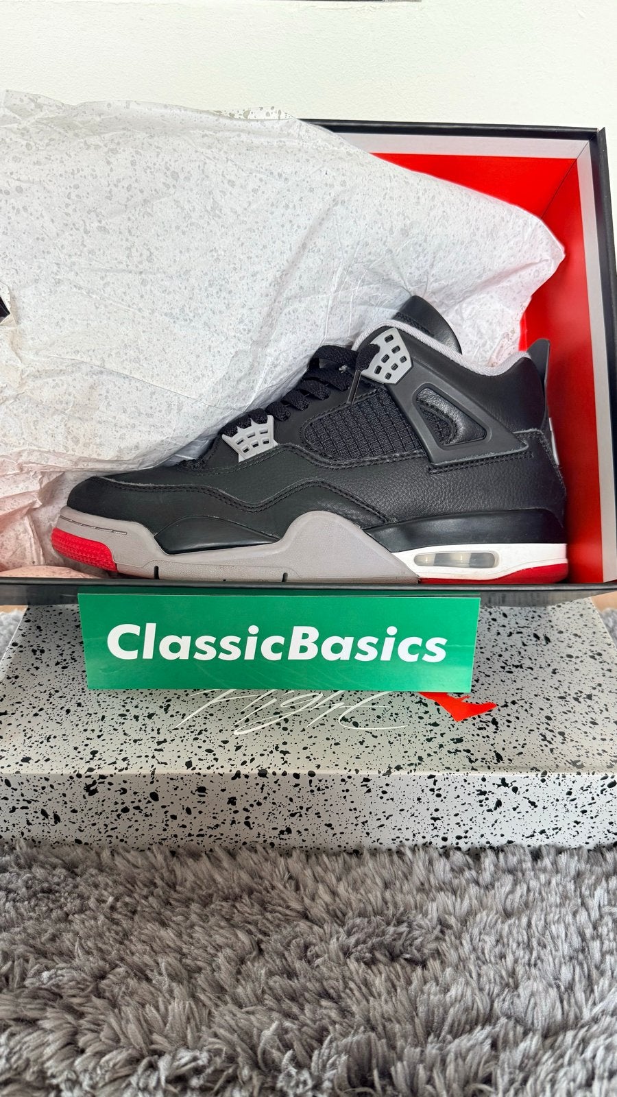 Jordan 4 Reimagined - Maat 42,5 - Zeer goede staat, Verzenden, Zo goed als nieuw, Zwart, Sneakers of Gympen