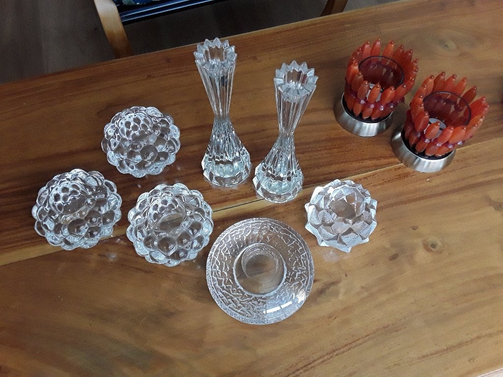 Orrefors waxinelichthouders. Rasberry. artisjok. discus, Ophalen of Verzenden