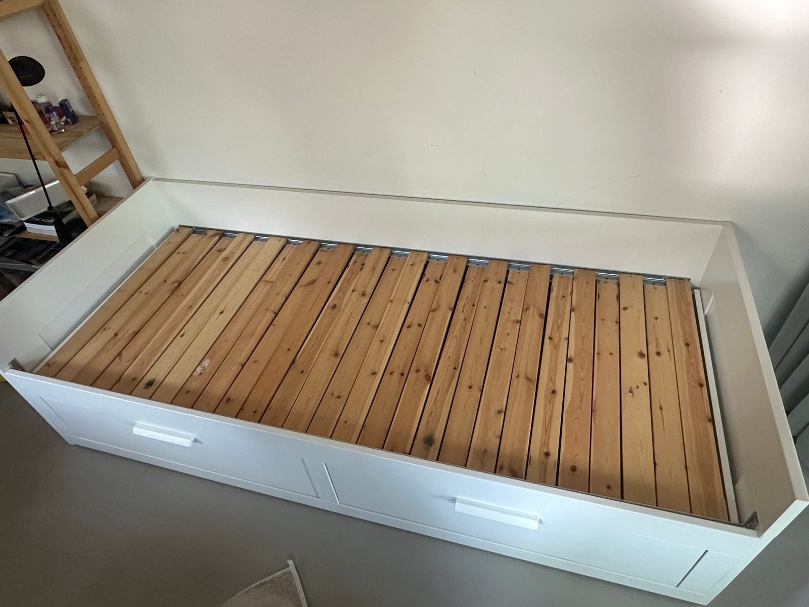 IKEA Brimnes uitschuifbed met opbergruimte 80/160x200 Wit, Ophalen, Wit, Tweepersoons, 200 cm