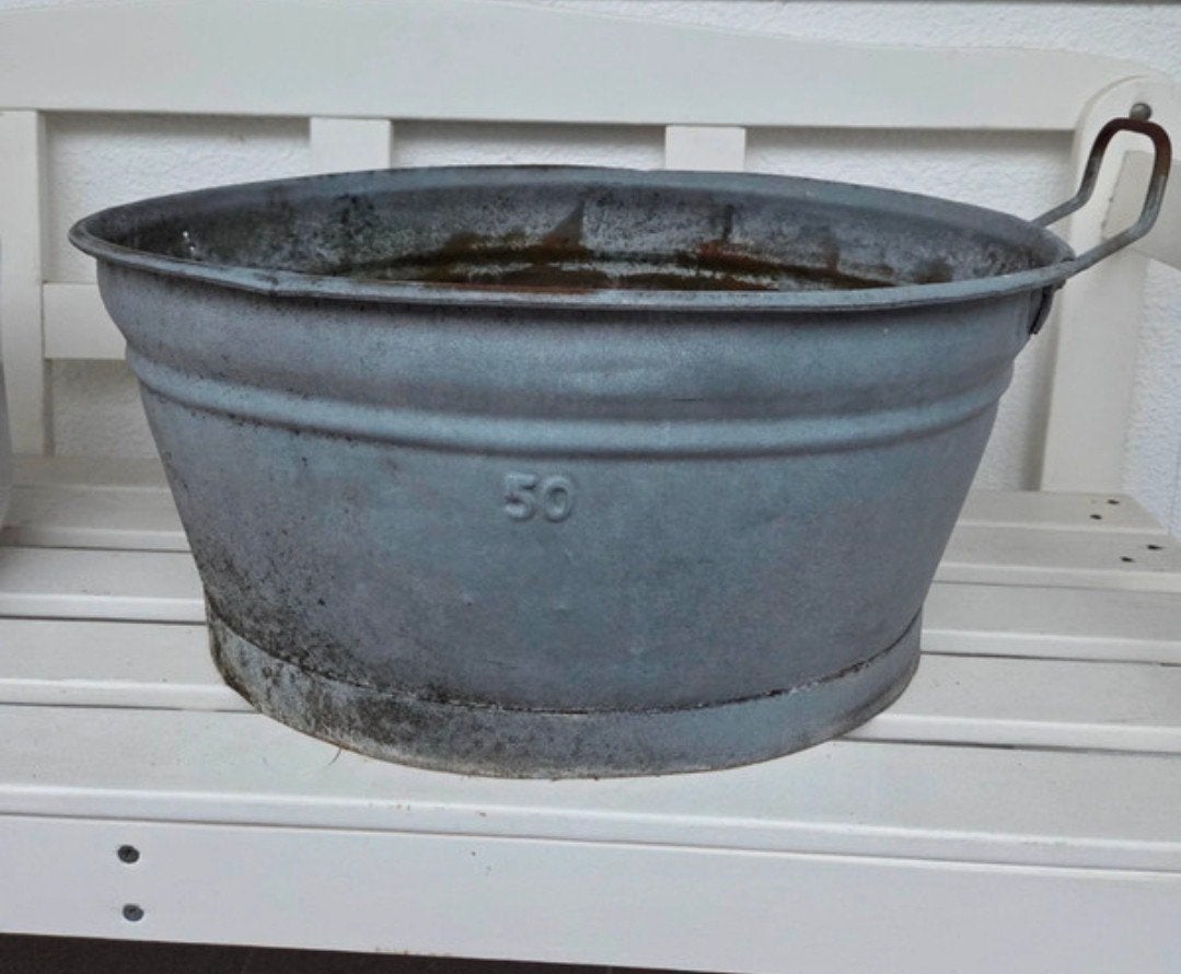 Vintage Zinken Wastobbe - Nummer 50, Antiek en Kunst, Ophalen of Verzenden