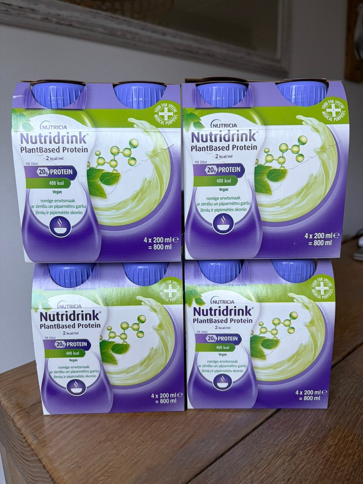 16 flesjes Nutricia eiwitdrink in de smaak romige erwt., Ophalen of Verzenden