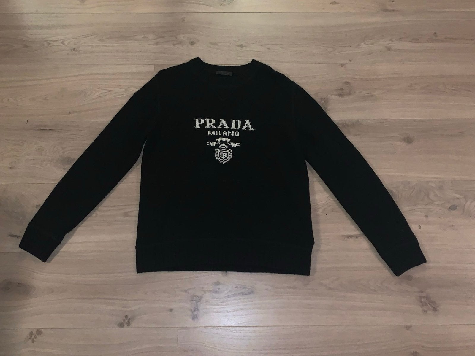 Prada Milano Trui Zwart - Maat M, Ophalen of Verzenden, Gedragen, Maat 48/50 (M), Zwart