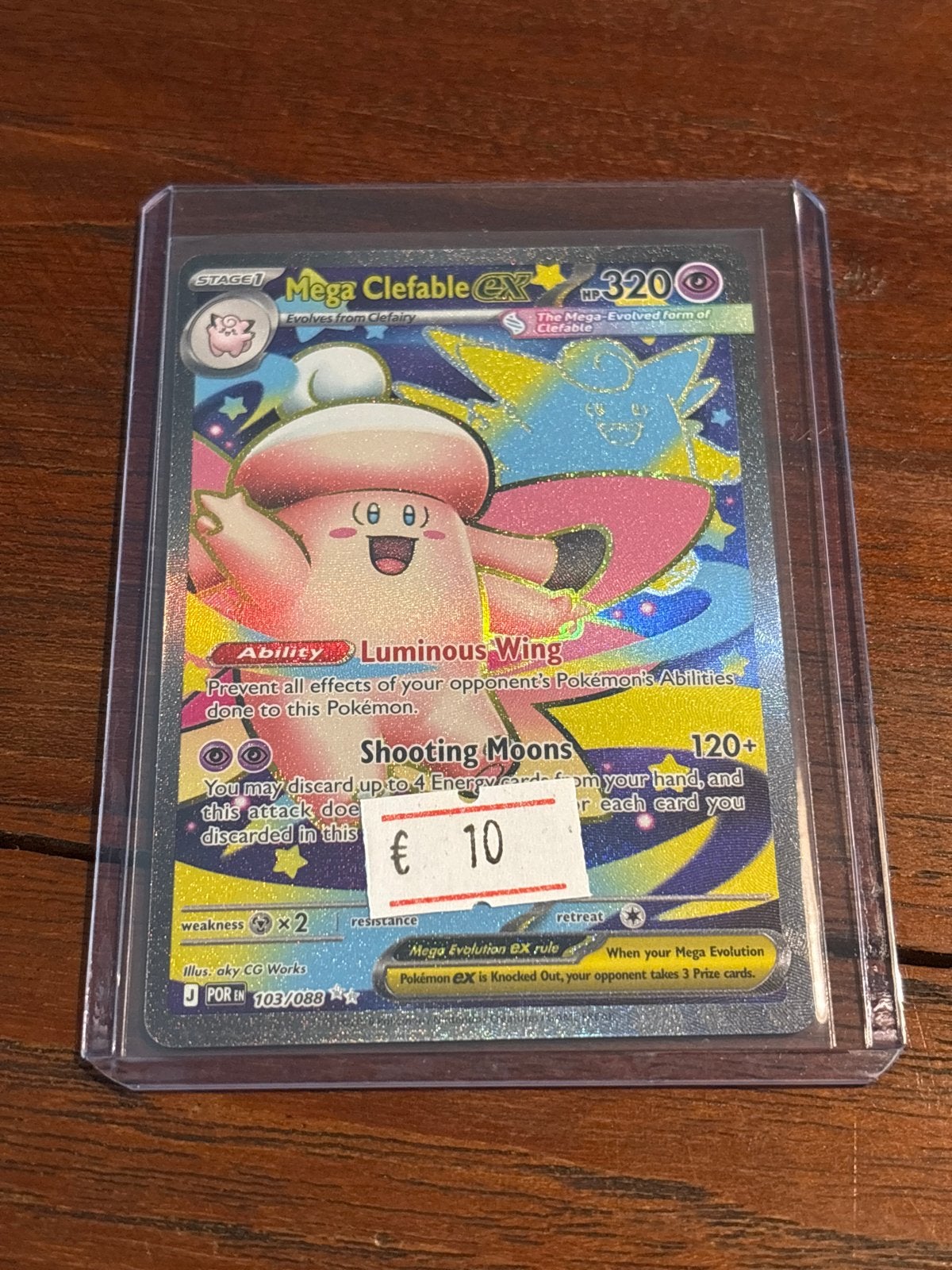 Mega Clefable EX 103/088 Pokémon Kaart - Perfecte Staat, Ophalen of Verzenden, Zo goed als nieuw, Losse kaart, Foil